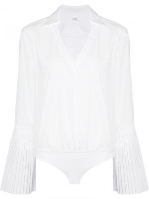 Блузка с плиссированными рукавами Alix. Цвет: белый