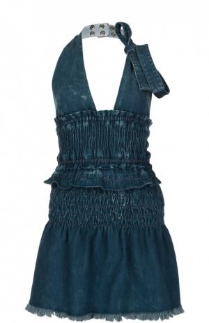Джинсовое мини-платье на одной лямке Chloé. Цвет: синий