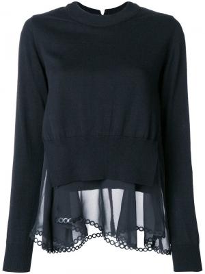 Многослойный асимметричный пуловер Comme Des Garçons Noir Kei Ninomiya. Цвет: черный