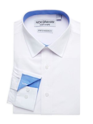 Эластичная классическая рубашка современного кроя , белый Nick Graham