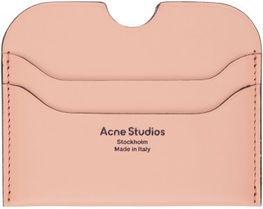 Розовая визитница с логотипом и лососем Acne Studios