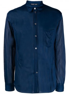 Рубашка с длинными рукавами и перфорацией Helmut Lang Pre-Owned. Цвет: синий