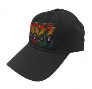 Бейсбольная кепка с логотипом и значками на спине KISS, черный Kiss