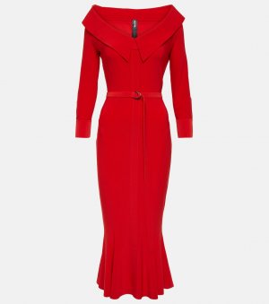 Платье миди с открытыми плечами , красный Norma Kamali