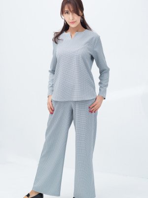 Комплект широкие брюки с блузой в пижамном стиле Victoria Filippova