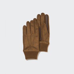Перчатки на подкладке heattech UNIQLO, коричневый Uniqlo