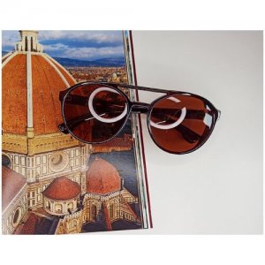 Коричневые солнцезащитные очки со шторками Нет бренда. Цвет: коричневый
