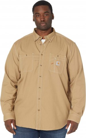 Огнестойкая рубашка оригинального кроя Big & Tall с длинными рукавами и пуговицами спереди , цвет Dark Khaki Carhartt