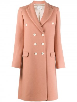 Двубортное пальто Alysi. Цвет: розовый