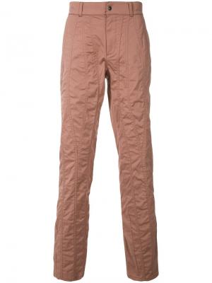 Прямые брюки с простроченным дизайном Bottega Veneta. Цвет: жёлтый и оранжевый