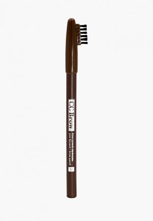 Карандаш для бровей CC Brow Контурный pencil СС Brow, цвет 05 (светло-коричневый). Цвет: коричневый