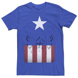 Мужской простой костюм капитана, футболка с рисунком Marvel
