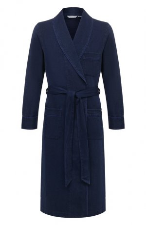 Хлопковый халат Roberto Ricetti. Цвет: синий