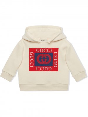 Худи с логотипом Gucci Kids. Цвет: белый