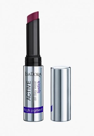 Помада Isadora стойкая, матовая, Active All Day Wear Lipstick, оттенок 13 - Grape Nectar , 1.6 г. Цвет: фиолетовый