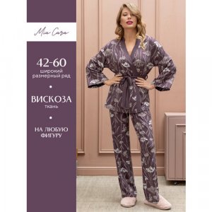 Пижама , размер 54-56, фиолетовый Mia Cara. Цвет: фиолетовый