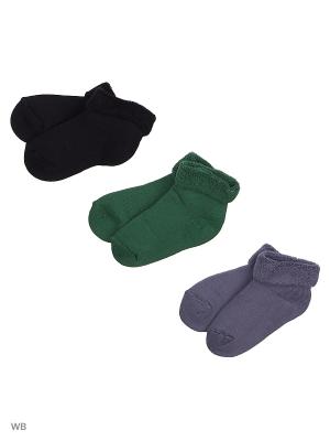 Носки, 3 пары Хох. Цвет: серый, темно-зеленый, черный