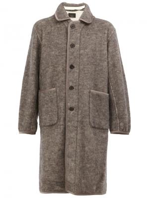 Однобортное пальто 08Sircus. Цвет: серый