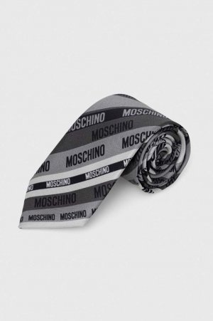 Шелковый галстук , серый Moschino