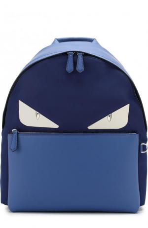 Текстильный рюкзак с отделкой Bag Bugs Fendi. Цвет: синий