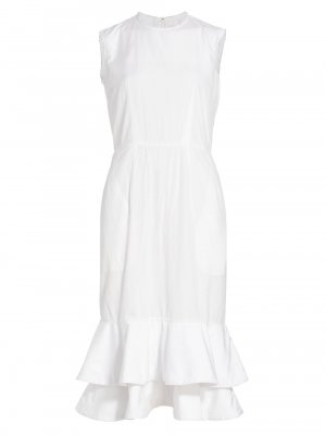 Платье-миди без рукавов с оборками , белый Comme des Garçons