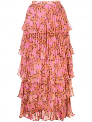 Многослойная юбка Fluera с цветочным принтом Alexis. Цвет: розовый