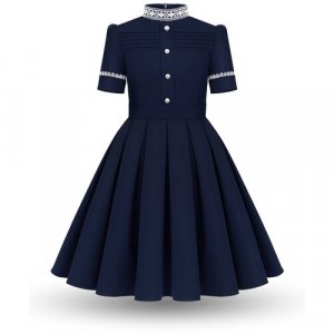 Школьное платье , размер 152-158, белый, синий Alisia Fiori. Цвет: синий/белый/темно-синий-белый