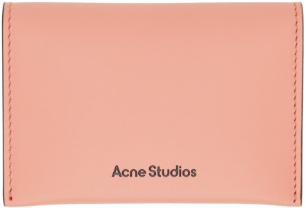 Розовый кожаный визитница в сложенном виде Acne Studios