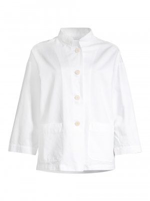 Куртка из хлопка и льна с пуговицами спереди , белый ROSSO35