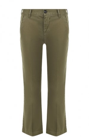 Укороченные расклешенные брюки Frame Denim. Цвет: зелёный