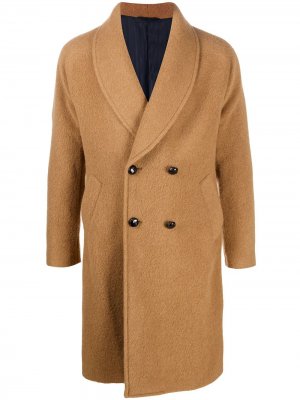 Двубортное пальто Robbie MP Massimo Piombo. Цвет: коричневый