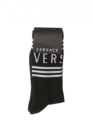 Черные женские носки с логотипом 90-х годов Versace