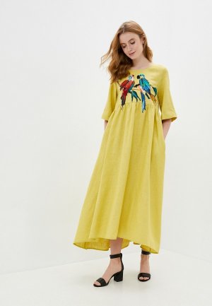 Платье Yukostyle. Цвет: желтый