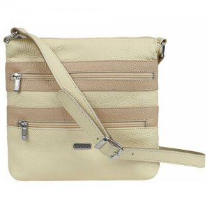 Женская сумка-планшет LUccello из натуральной кожи L'Uccello. Цвет: бежевый