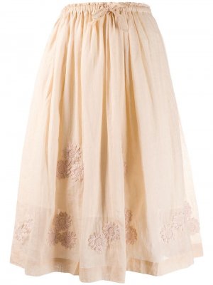 Длинная юбка с цветочной вышивкой Innika Choo. Цвет: бежевый