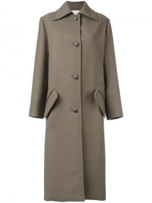 Однобортное пальто Nina Ricci. Цвет: зелёный