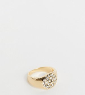 Эксклюзивное золотистое кольцо с камнями -Золотистый DesignB London