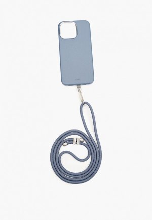Чехол для iPhone Uniq 15 Pro Max, COEHL Muse с MagSafe, из экокожи, шнурком на шею. Цвет: синий