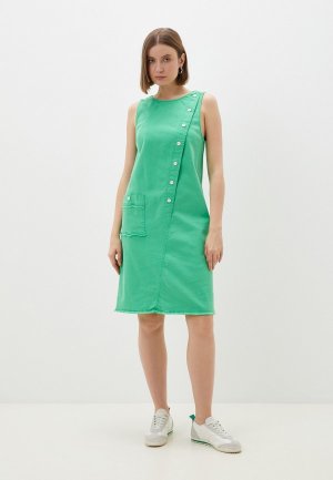 Платье джинсовое Helmidge. Цвет: зеленый