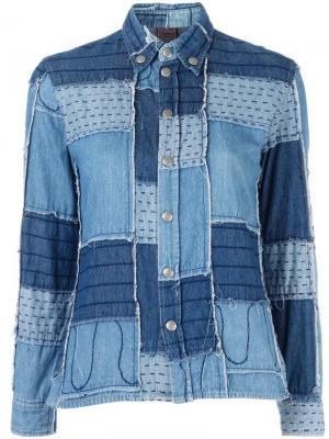 Джинсовая рубашка лоскутного кроя Jean Paul Gaultier Vintage. Цвет: синий