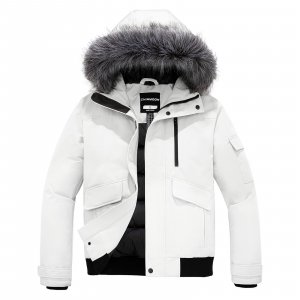 Мужские зимние пальто CHIN MOON Waterproof Hooded, белый Chinmoon