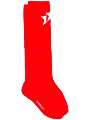 Носки со звездами и логотипами Givenchy. Цвет: красный