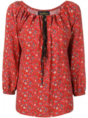 Блузка с цветочным принтом Vivienne Westwood Anglomania. Цвет: красный
