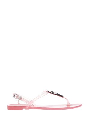 Сандалии Jelly K/Ikonik с аппликацией Karl & Choupette LAGERFELD. Цвет: розовый