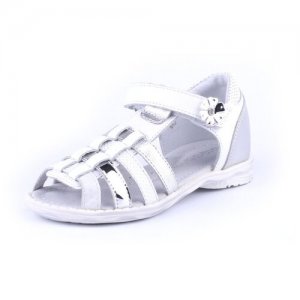 Туфли откр для девочек ELEGAMI 6-610141901,Белый/серебро,Размер 27. Цвет: серебристый/белый