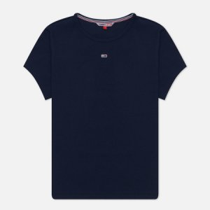 Женская футболка Essential Rib Tommy Jeans. Цвет: синий