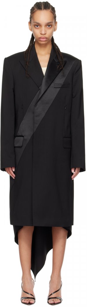 Черное пальто-смокинг Helmut Lang