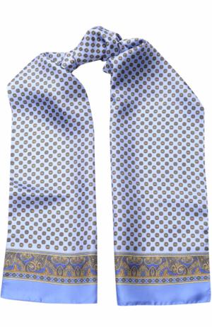 Шелковый шарф с узором Eton. Цвет: голубой