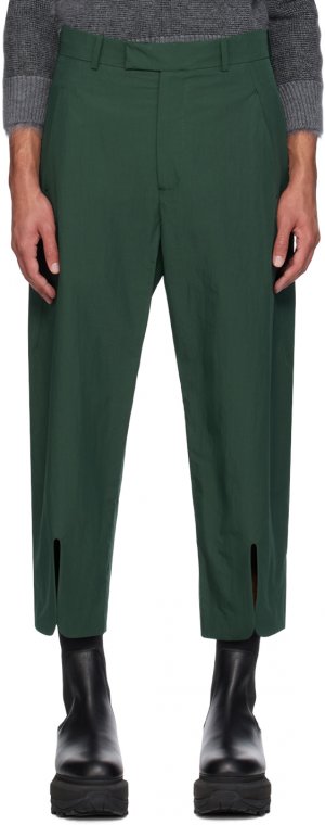 Зеленые брюки с вентилируемыми манжетами Craig Green