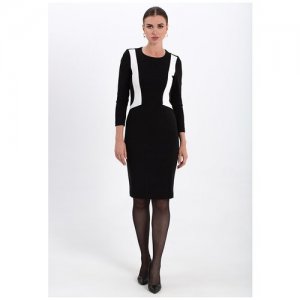 Платье-футляр женское Рута МадаМ Т Черно-белого цвета 54 размера. Цвет: черный/белый